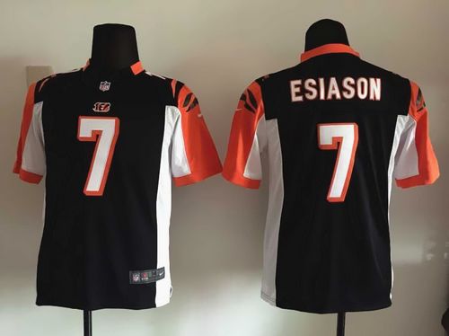 Nike Bengals #7 Boomer Esiason Black Team Color Youth Stitched NFL Elite Jersey - Click Image to Close